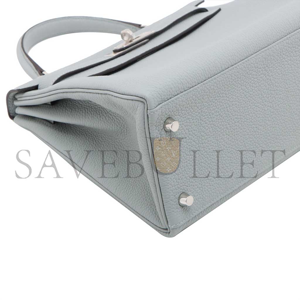 H**mes kelly 28 togo blue glacier silver metal fittings (28*22*10cm)